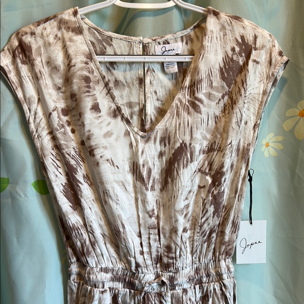 Japna Short Sleeve Tropical Print Jumpsuit